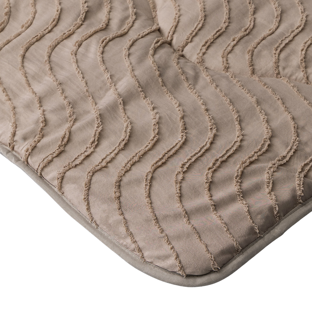 Wasbaar Kinderdekbed Golven - Taupe 140x200