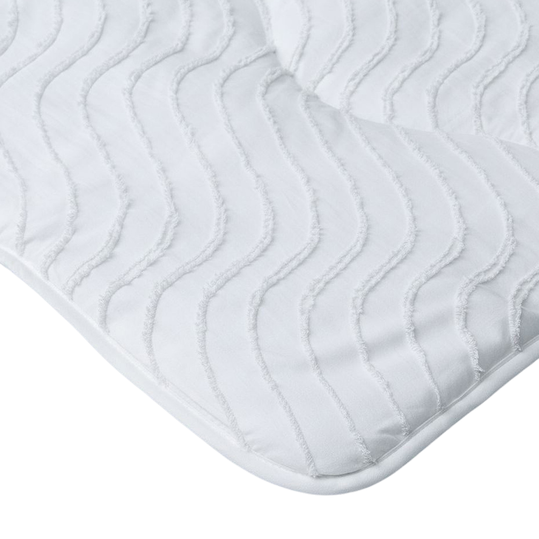 Wasbaar Kinderdekbed Golven - Wit 140x200