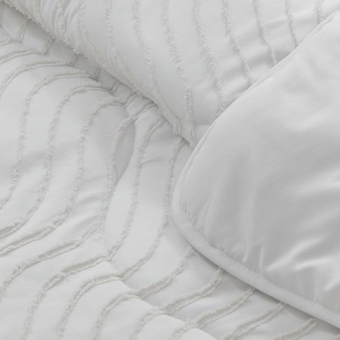 Wasbaar Kinderdekbed Golven - Wit 140x200