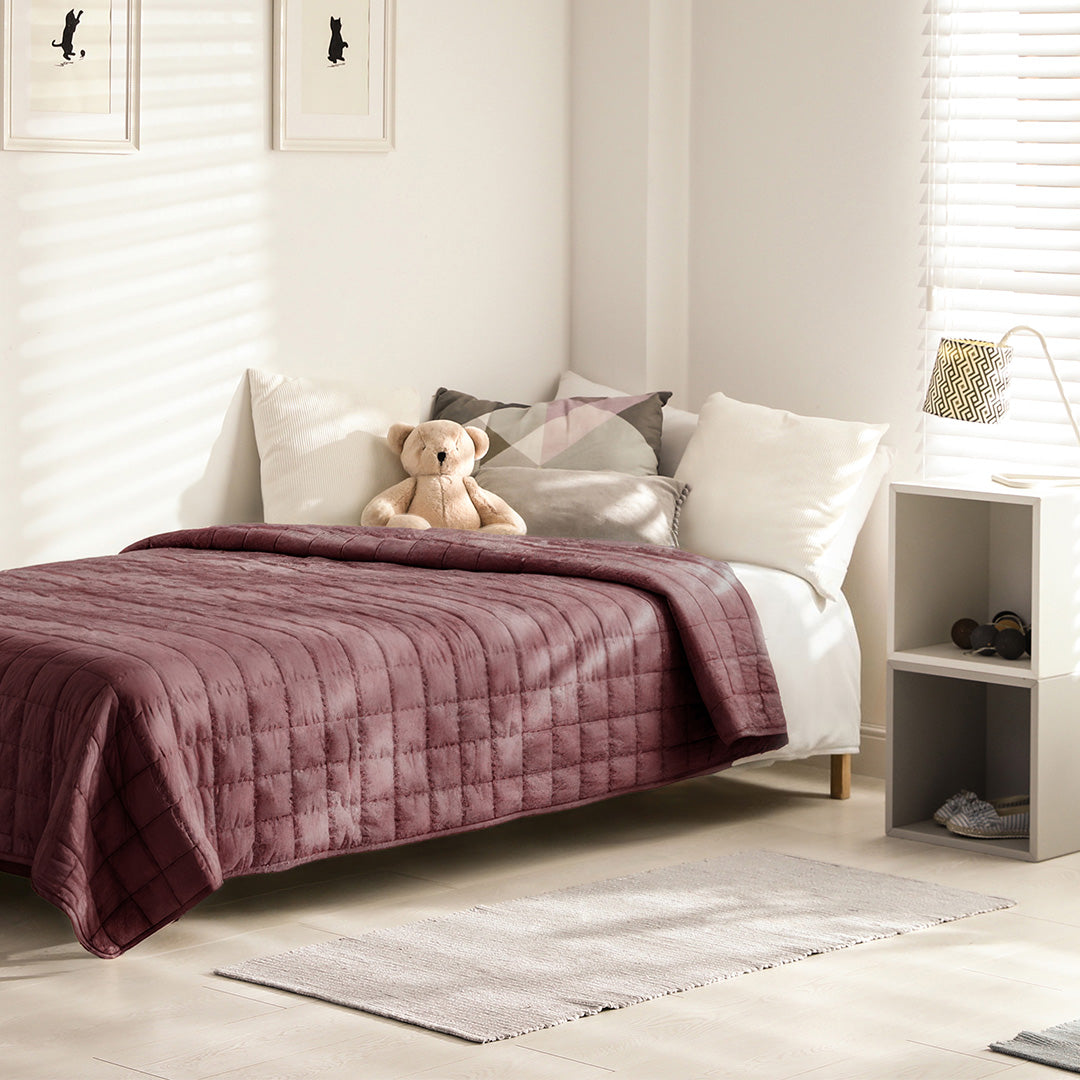 Wasbaar Kinderdekbed Knuffelzacht - Bruinrood 140x200