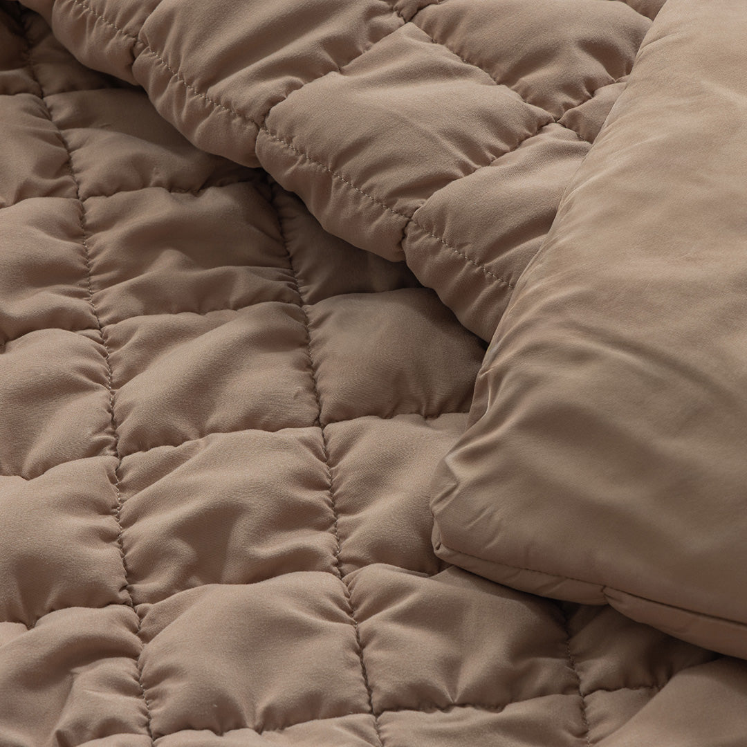 Wasbaar Kinderdekbed Knuffelzacht - Taupe 140x200