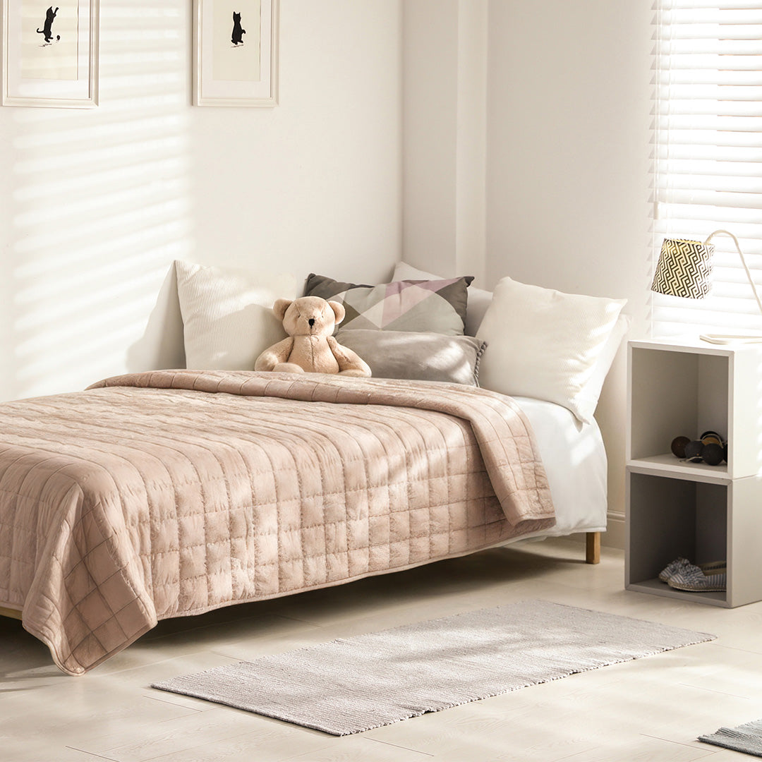 Wasbaar Kinderdekbed Knuffelzacht - Taupe 140x200