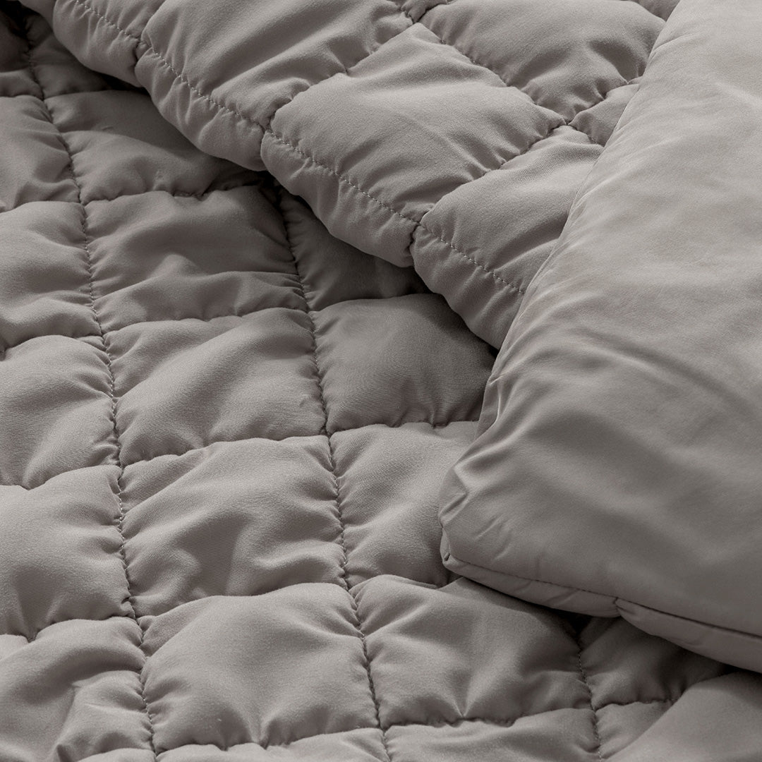 Wasbaar Kinderdekbed Knuffelzacht - Zilvergrijs 140x200