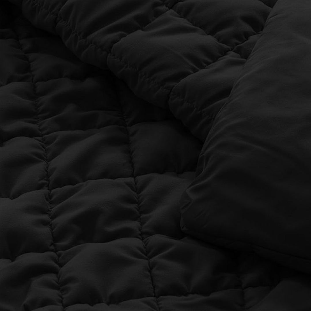 Wasbaar Kinderdekbed Knuffelzacht - Zwart 140x200