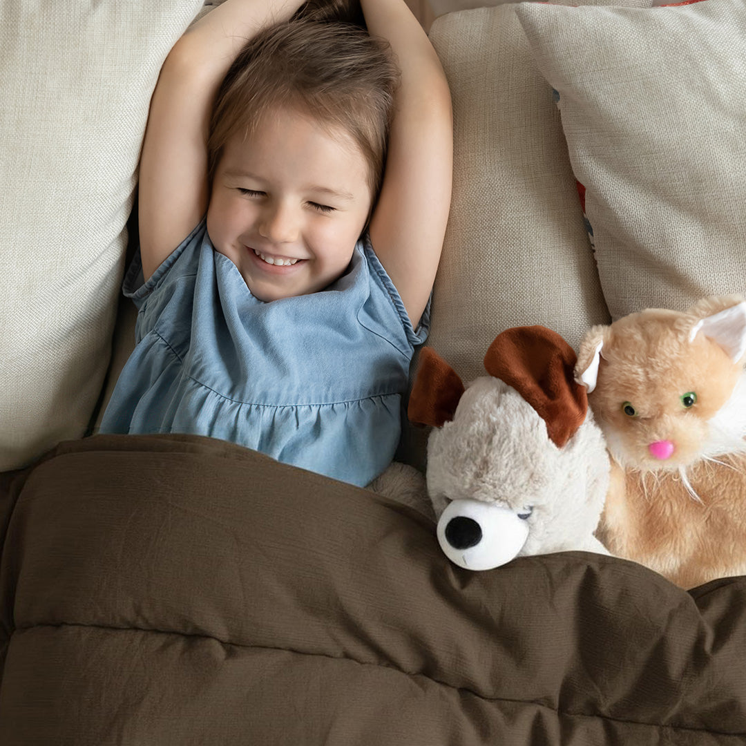 Wasbaar Kinderdekbed Mousseline - Chocola 140x200