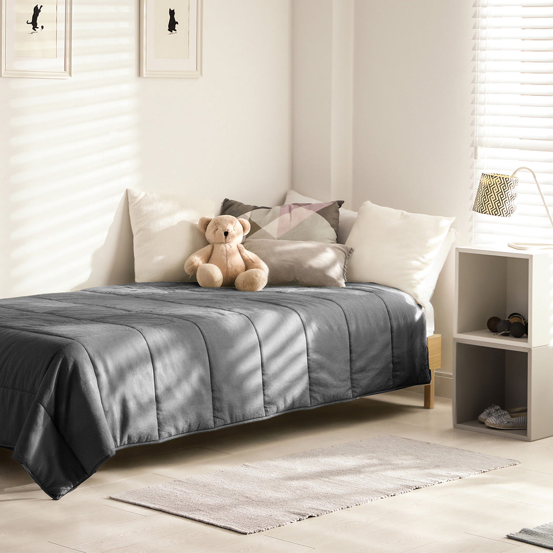 Wasbaar Kinderdekbed Mousseline - Donkergrijs 140x200