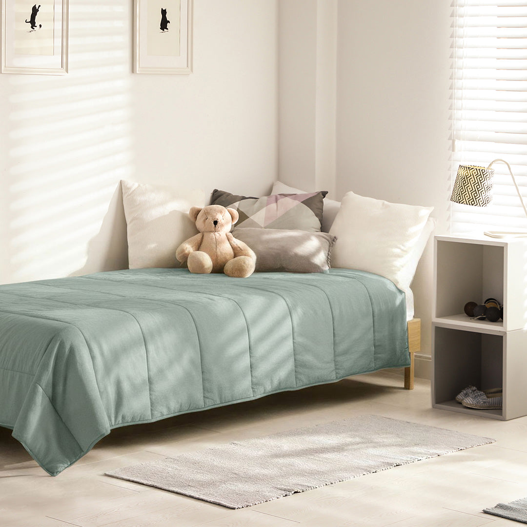 Wasbaar Kinderdekbed Mousseline - Mosgroen 140x200