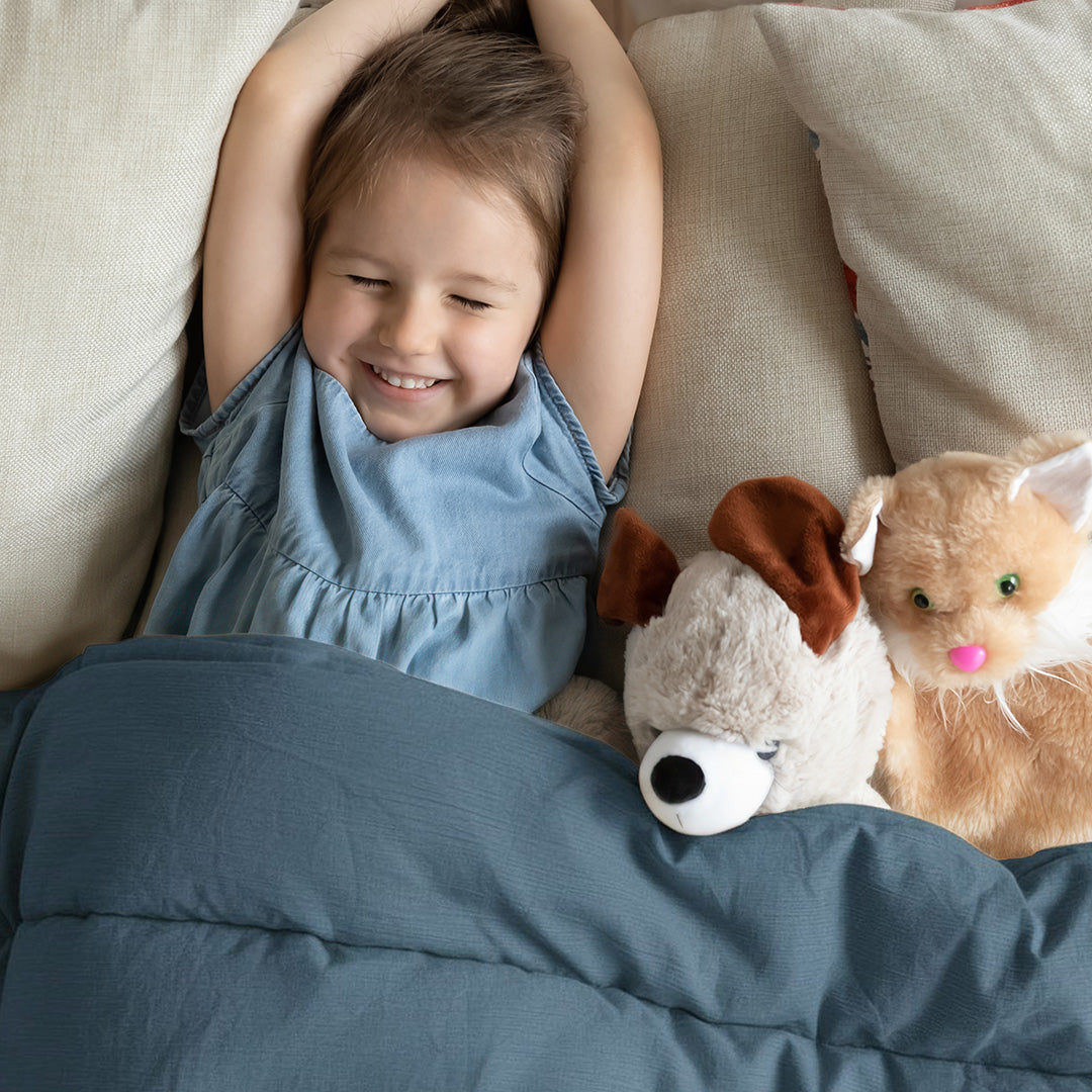 Wasbaar Kinderdekbed Mousseline - Petrol 140x200