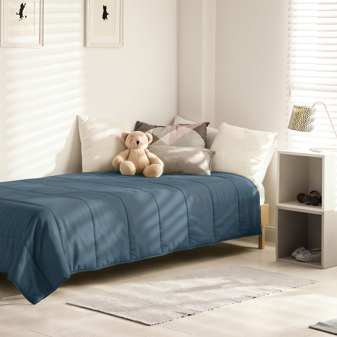 Wasbaar Kinderdekbed Mousseline - Petrol 140x200