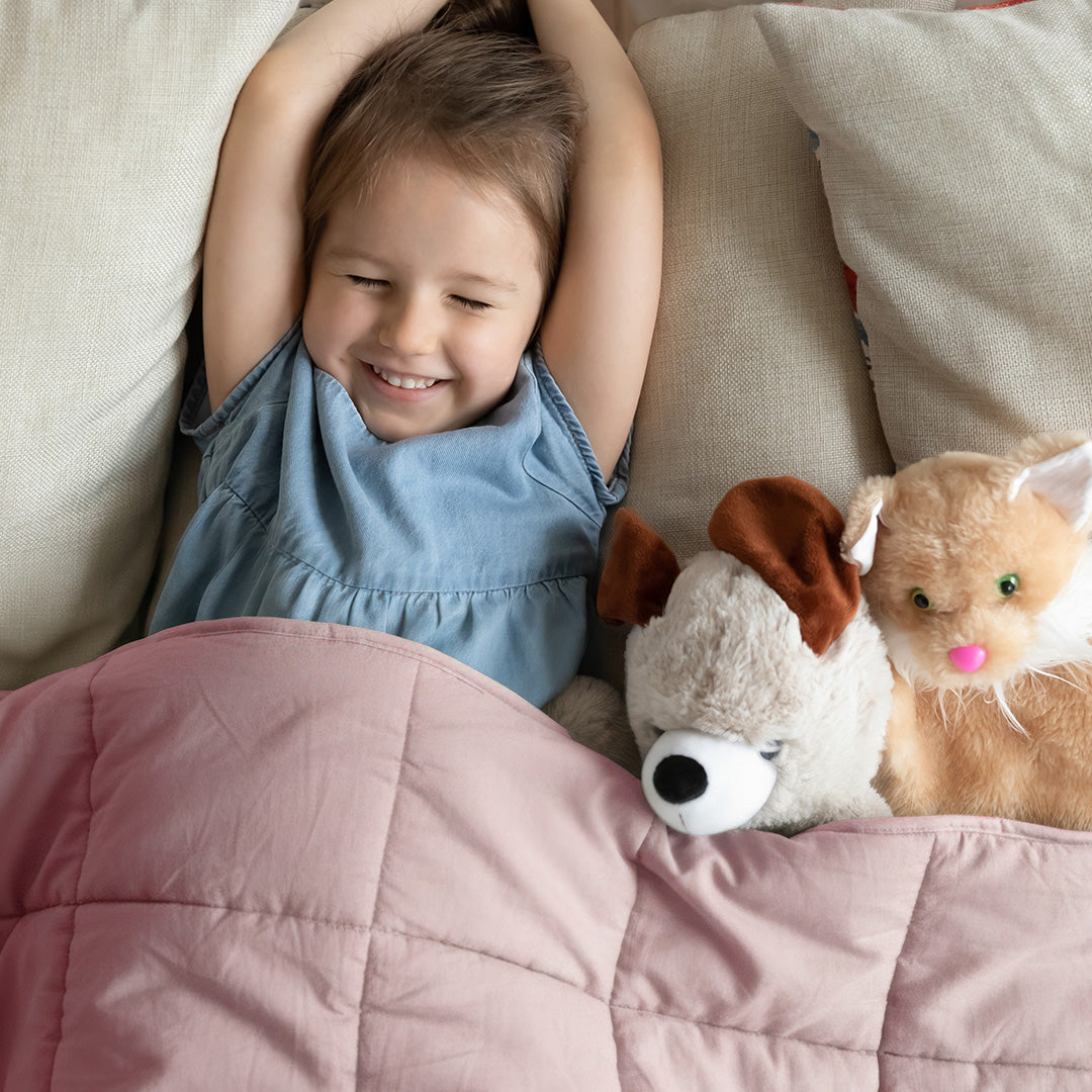 Wasbaar Kinderdekbed Natuurlijk - Poederroze 140x200