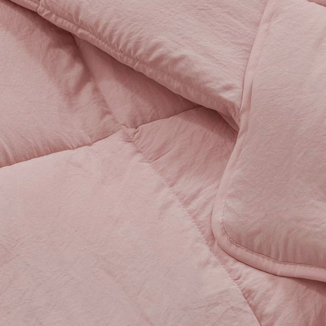 Wasbaar Kinderdekbed Natuurlijk - Poederroze 140x200