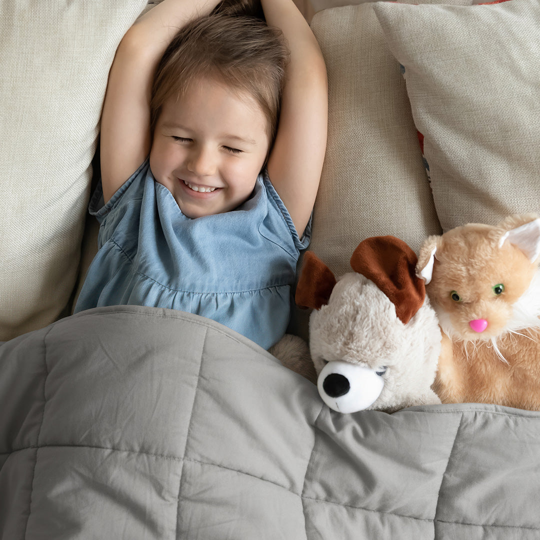 Wasbaar Kinderdekbed Natuurlijk - Zilvergrijs 140x200