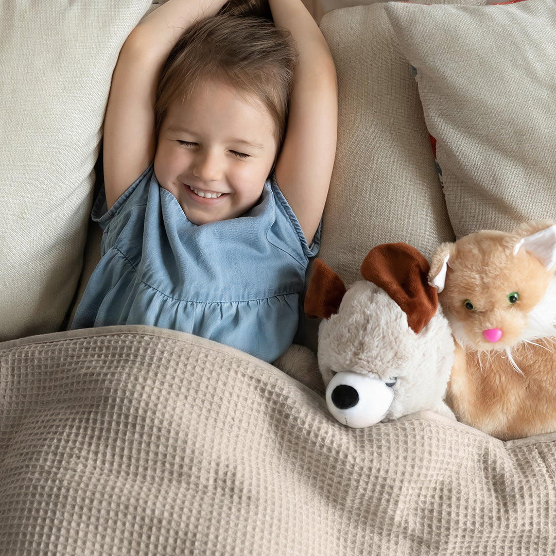 Wasbaar Kinderdekbed Wafelband - Taupe 140x200