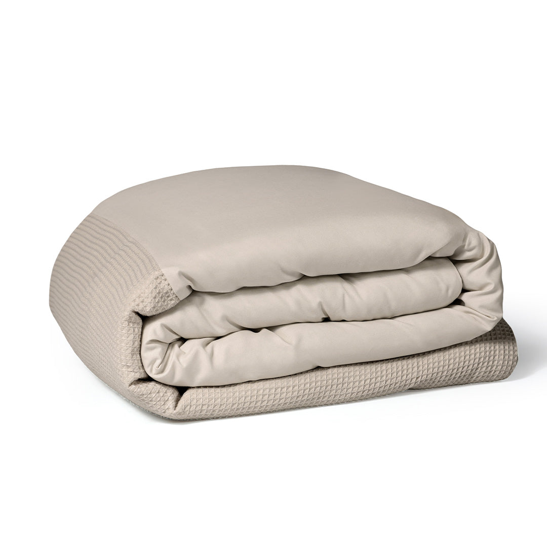 Wasbaar Kinderdekbed Wafelband - Taupe 140x200