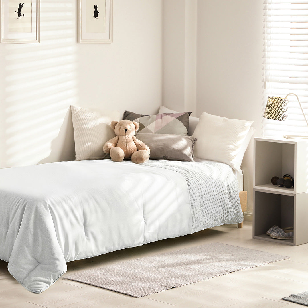 Wasbaar Kinderdekbed Wafelband - Wit 140x200