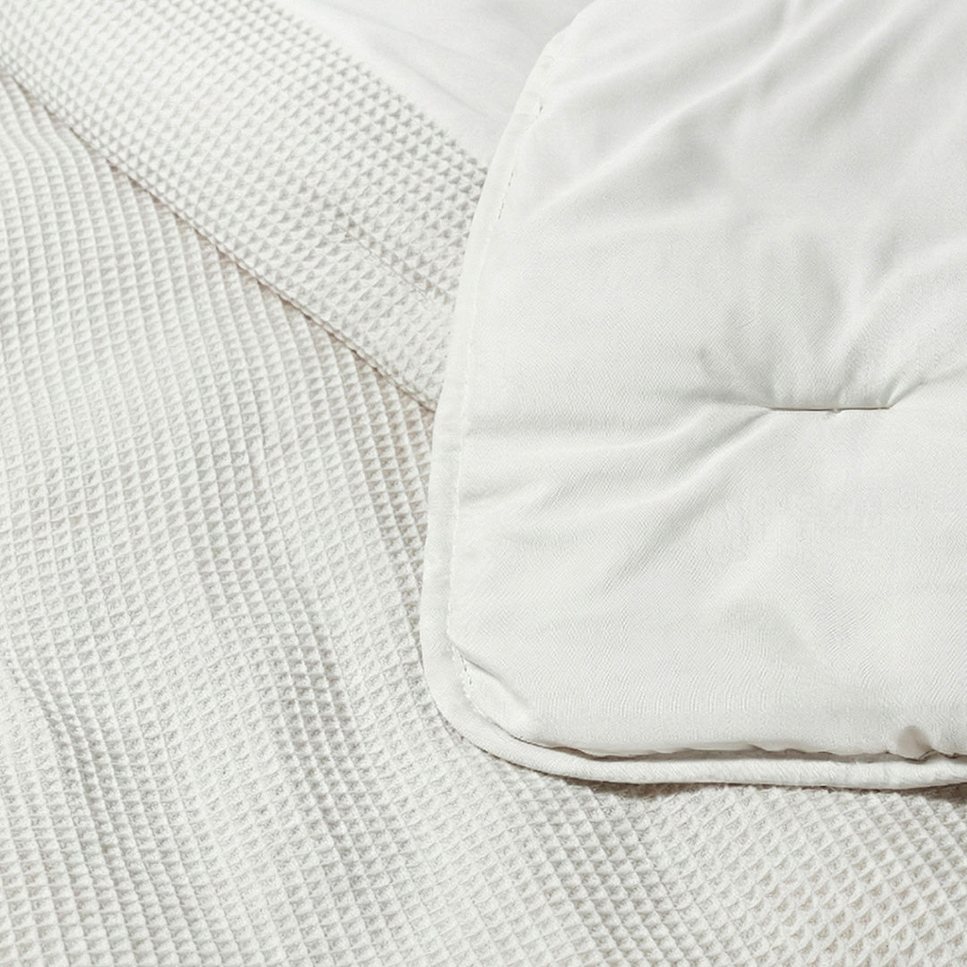 Wasbaar Kinderdekbed Wafelband - Wit 140x200