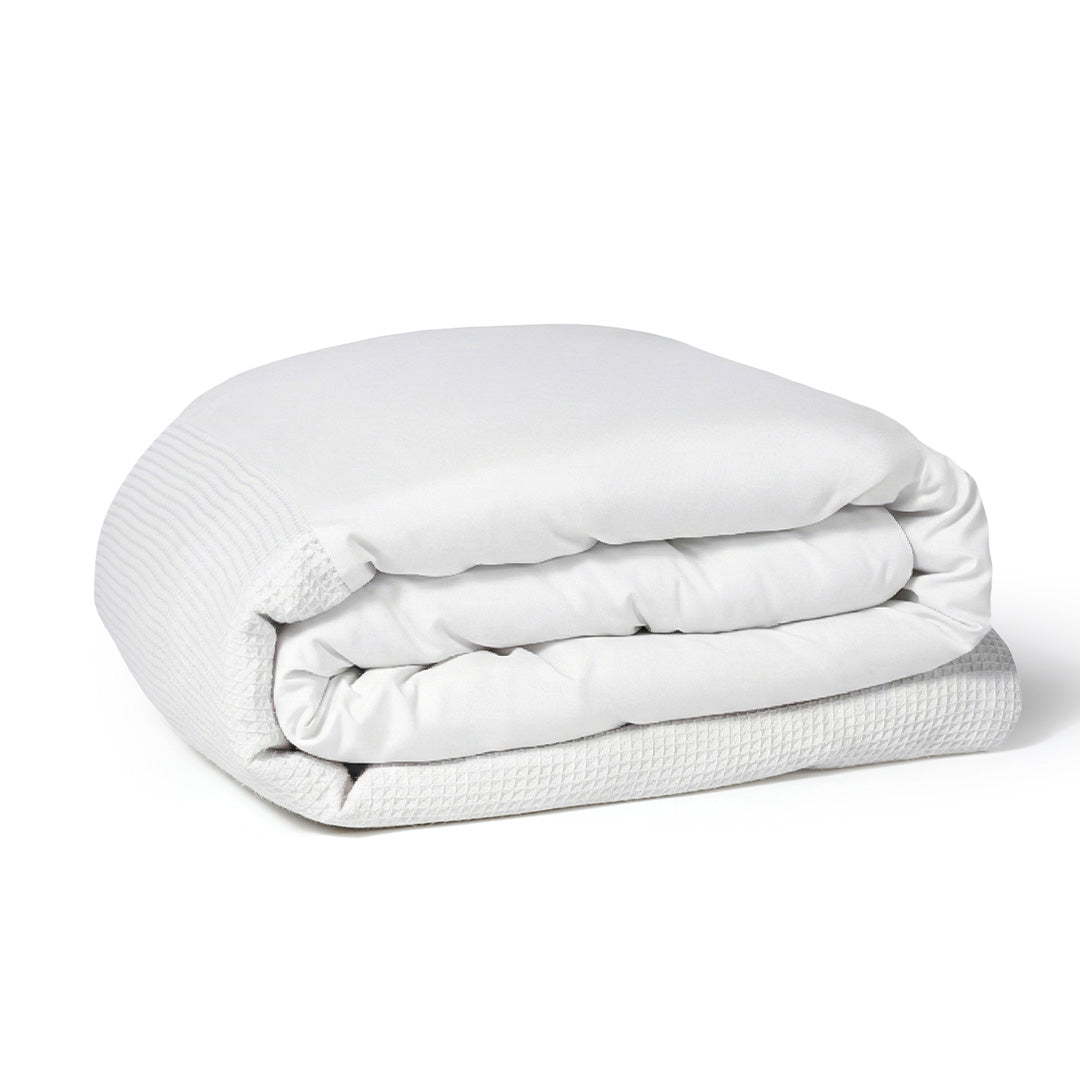 Wasbaar Kinderdekbed Wafelband - Wit 140x200