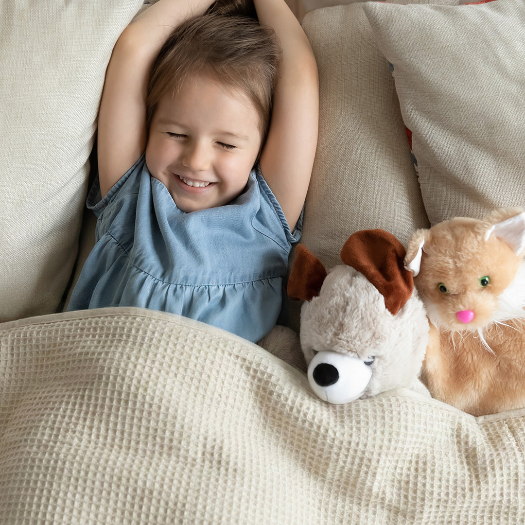 Wasbaar Kinderdekbed Wafelband - Zand 140x200