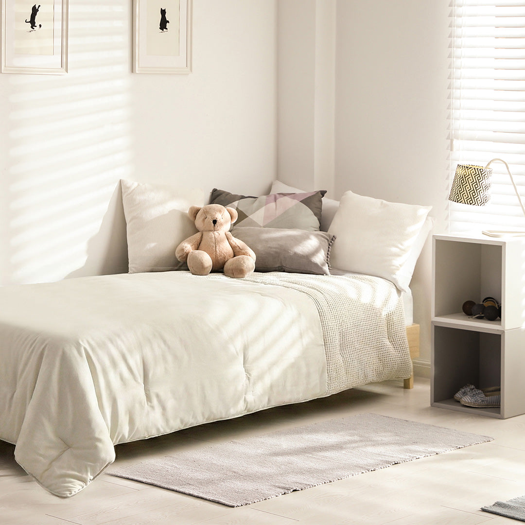 Wasbaar Kinderdekbed Wafelband - Zand 140x200