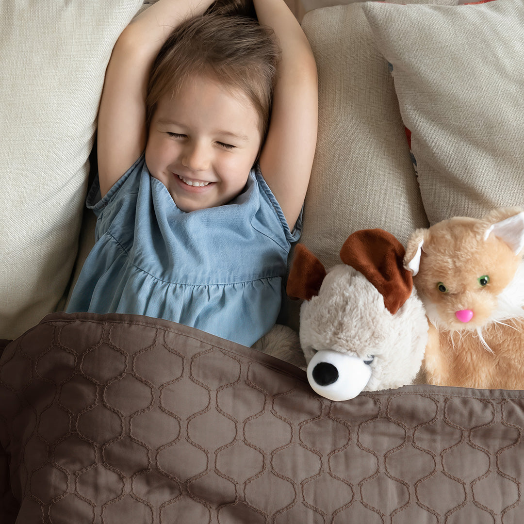 Wasbaar Kinderdekbed Wolken - Bruin 140x200