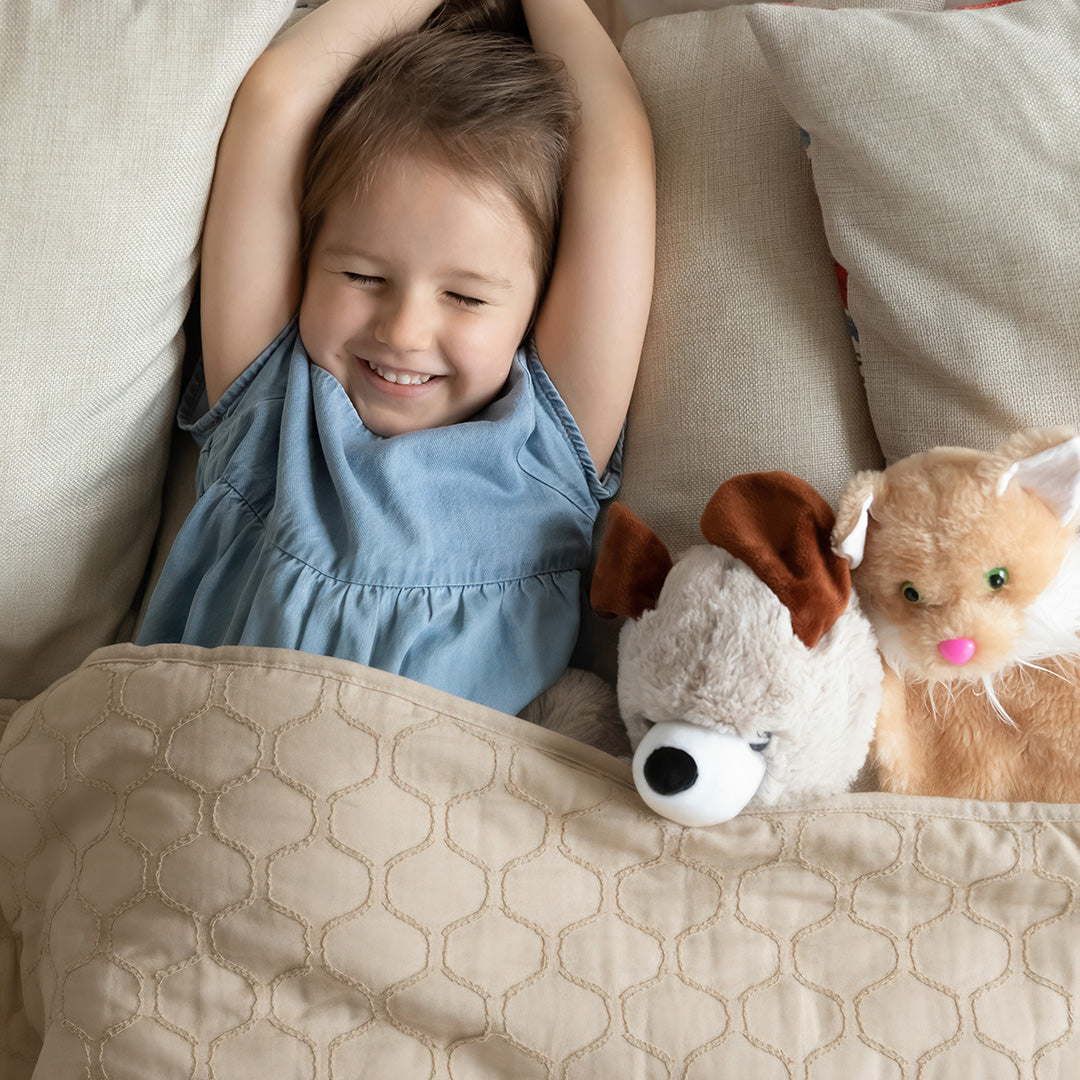 Wasbaar Kinderdekbed Wolken - Taupe 140x200